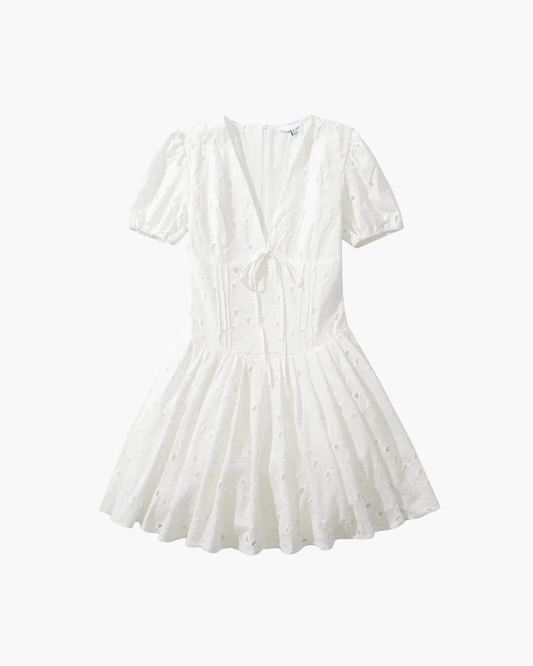 Jane Minikleid mit Puffärmeln und Stickerei