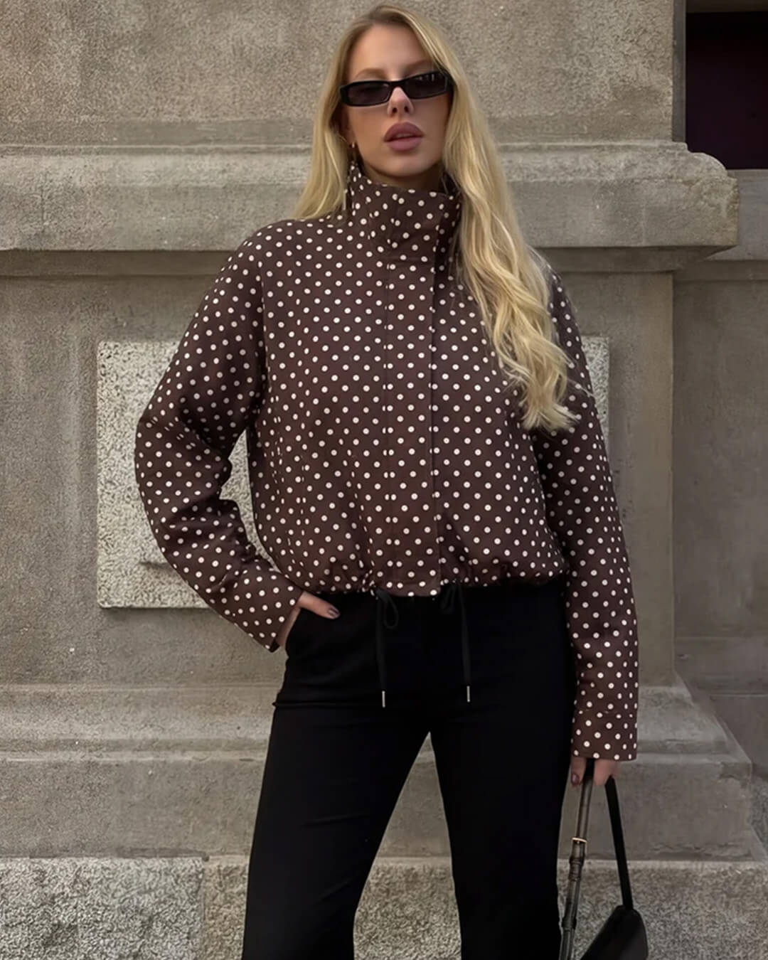 Jacke „Janelle“ mit Stehkragen und Kordelzug