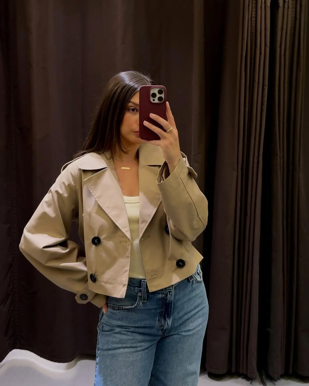 Janice Cropped-Trenchcoat