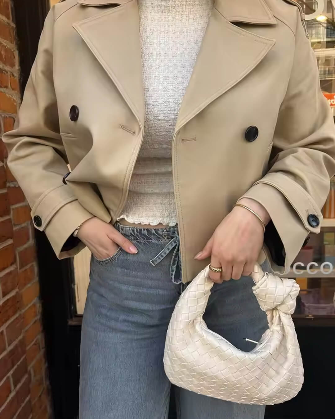 Janice Cropped-Trenchcoat