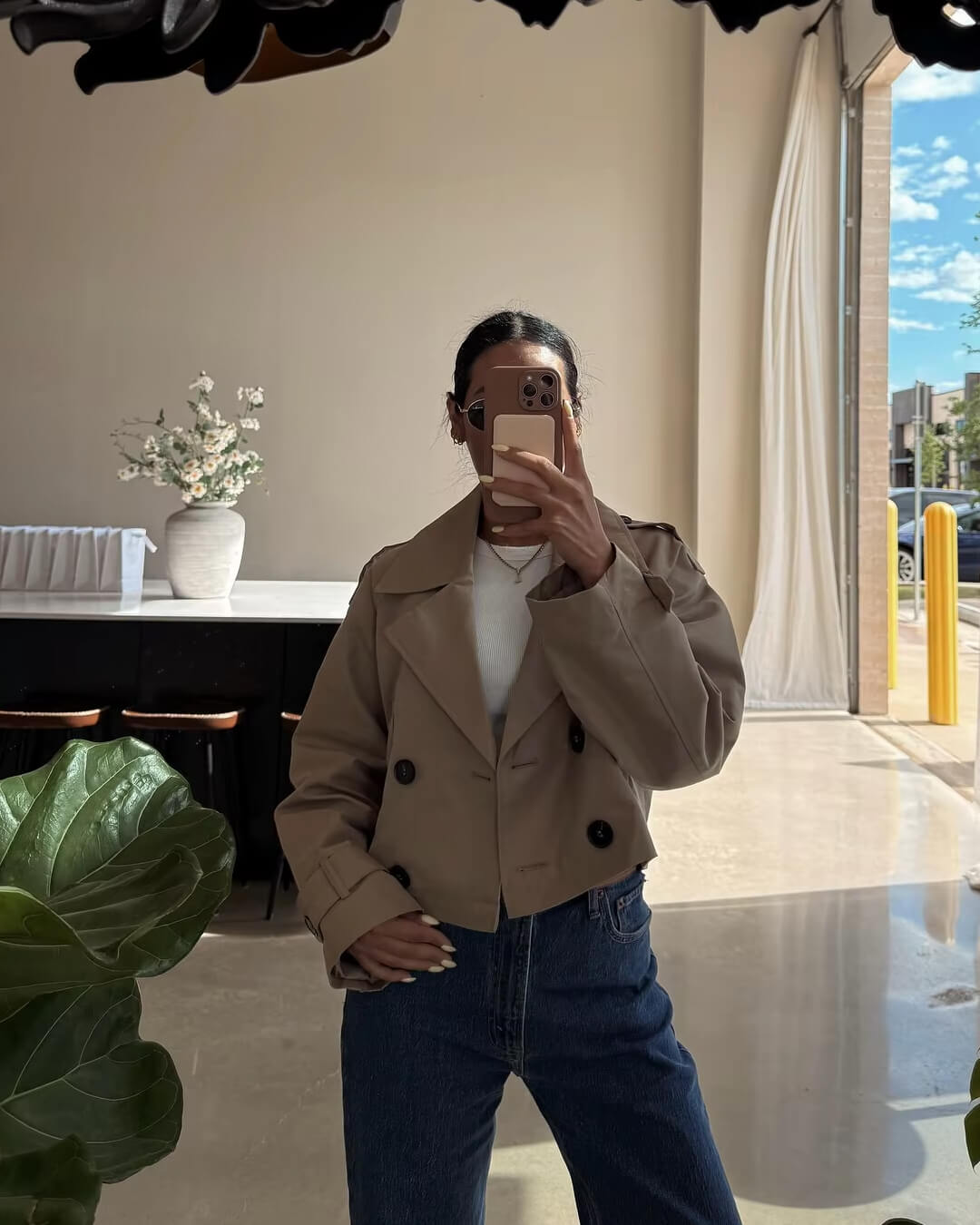 Janice Cropped-Trenchcoat