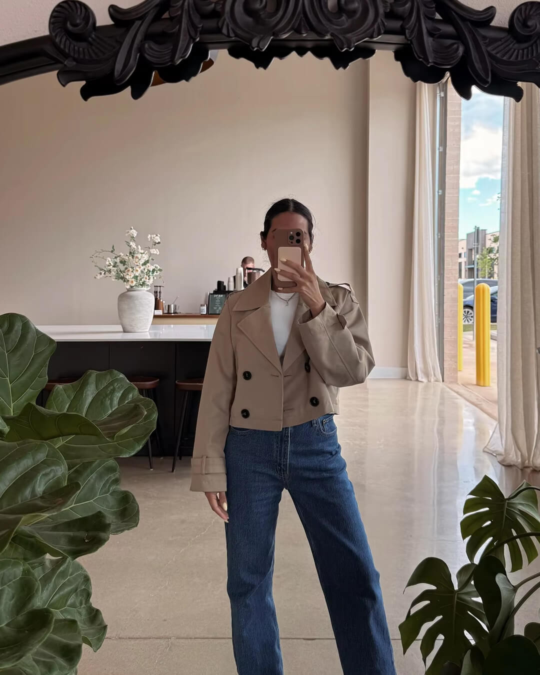 Janice Cropped-Trenchcoat