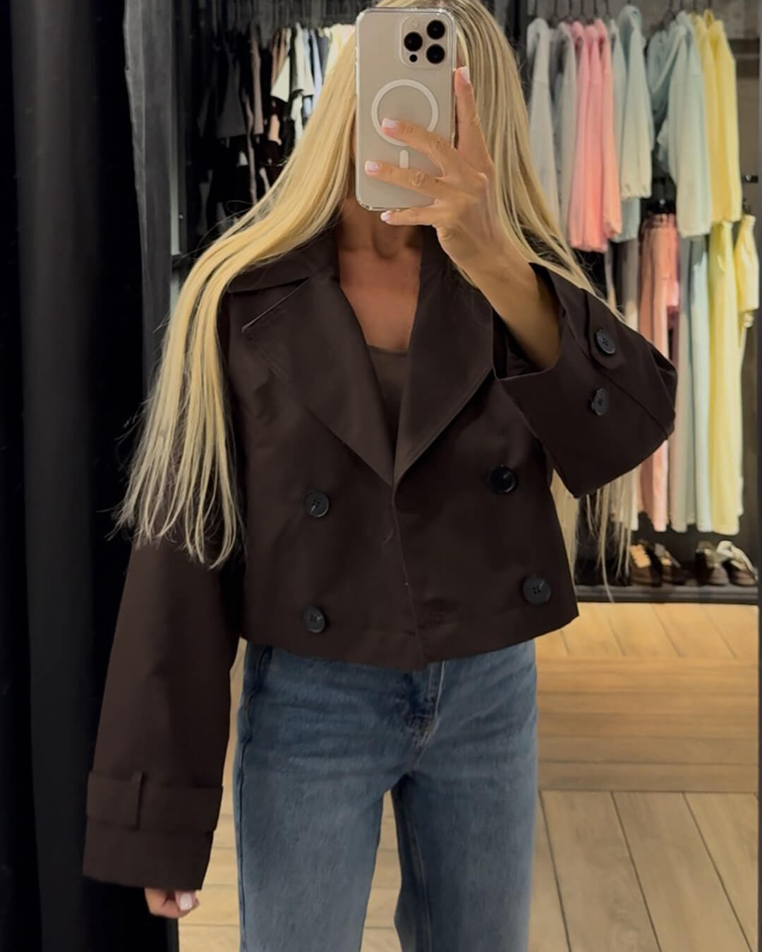 Janice Cropped-Trenchcoat