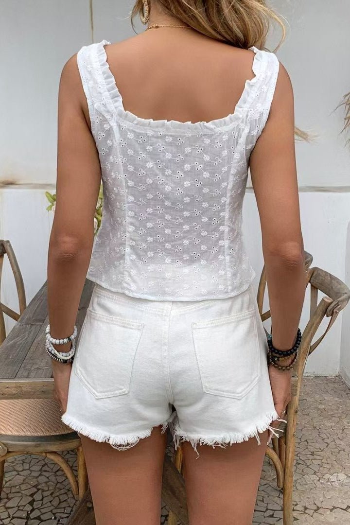 Geblümtes Jacquard-Spitzen-Tanktop „Janna“
