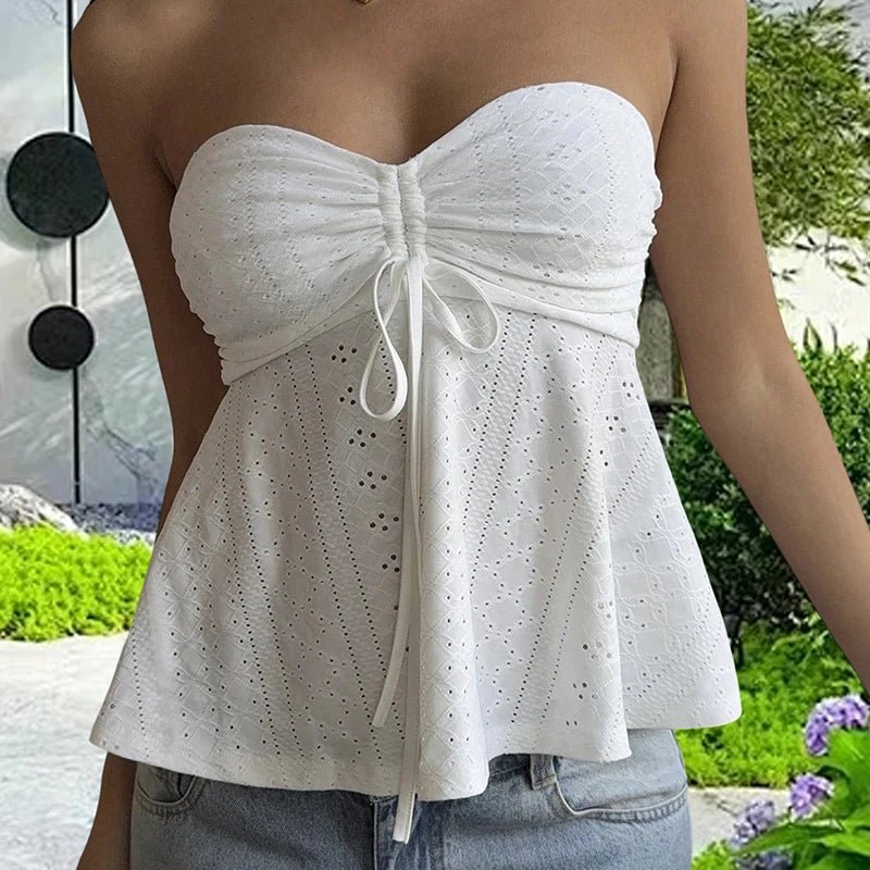 Bandeau-Oberteil mit Lochstickerei Jasmine