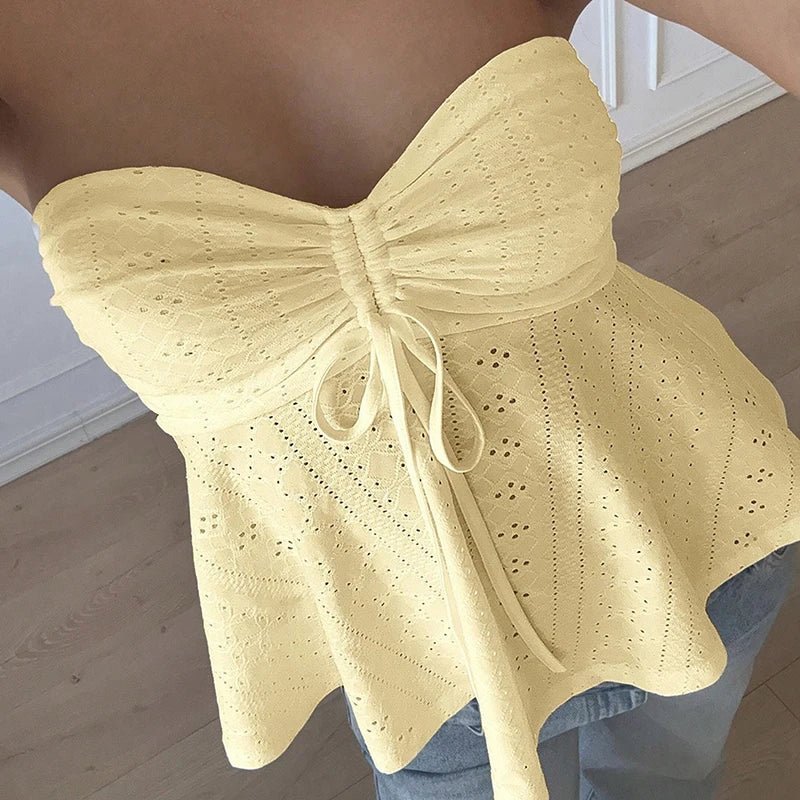 Bandeau-Oberteil mit Lochstickerei Jasmine