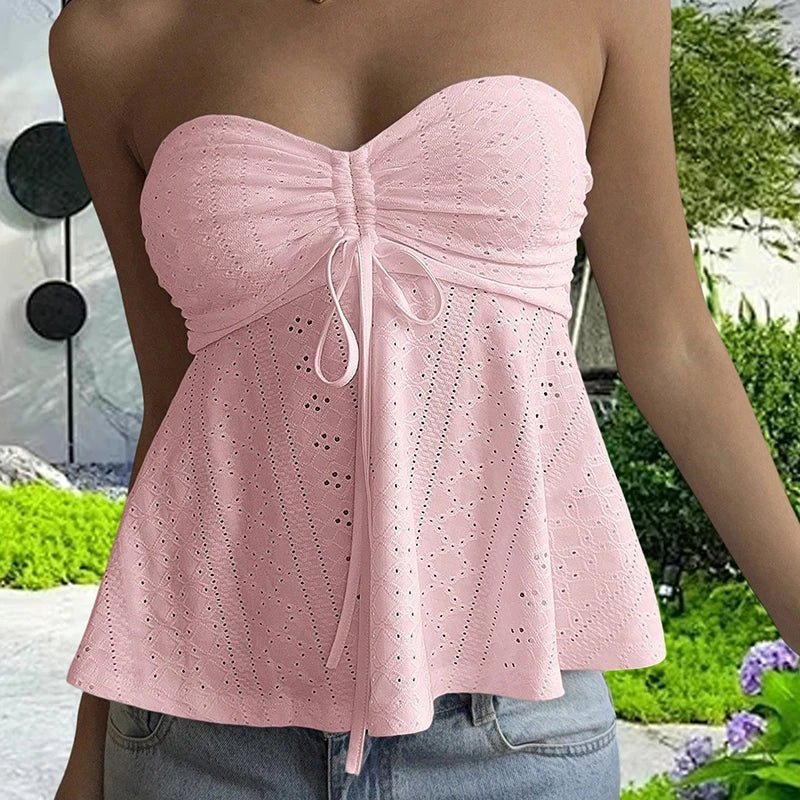 Bandeau-Oberteil mit Lochstickerei Jasmine