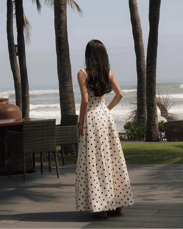 Jasmine Midi-Kleid mit Polka-Dots