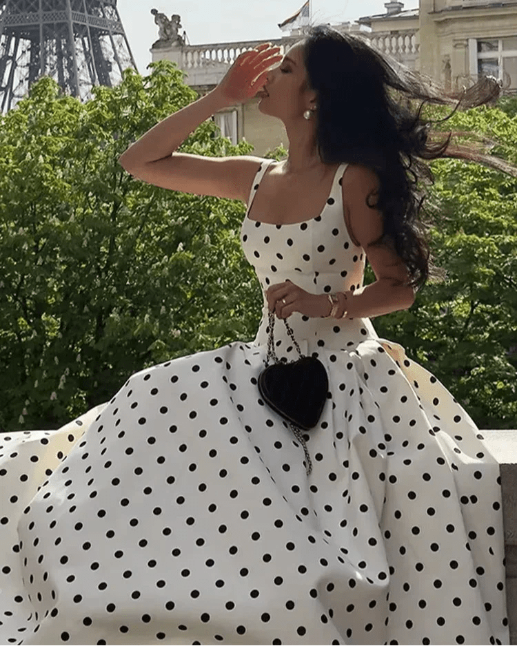 Jasmine Midi-Kleid mit Polka-Dots