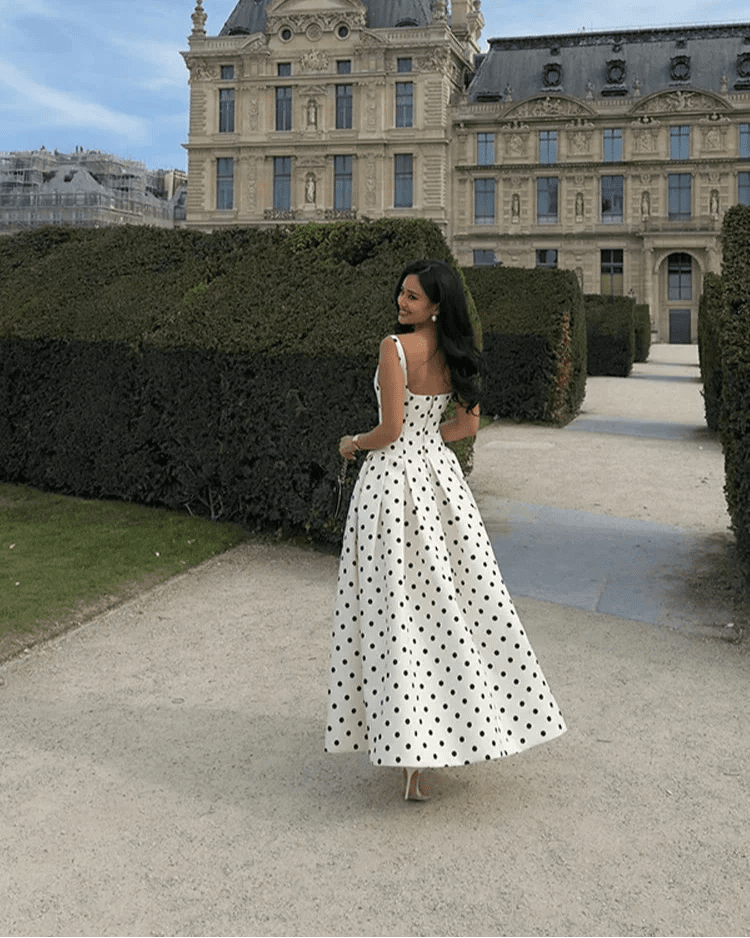 Jasmine Midi-Kleid mit Polka-Dots