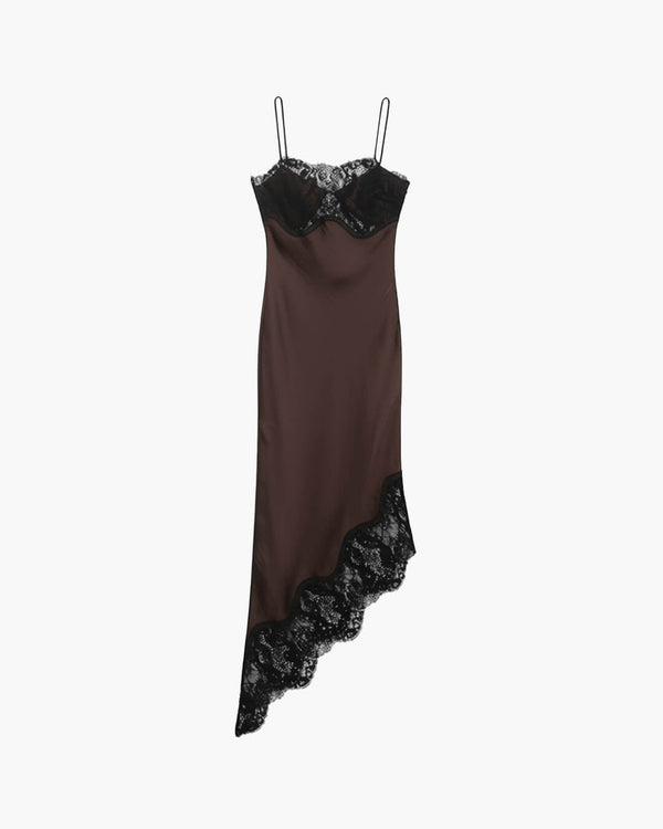 Jenica Satin-Trägerkleid mit Spitze