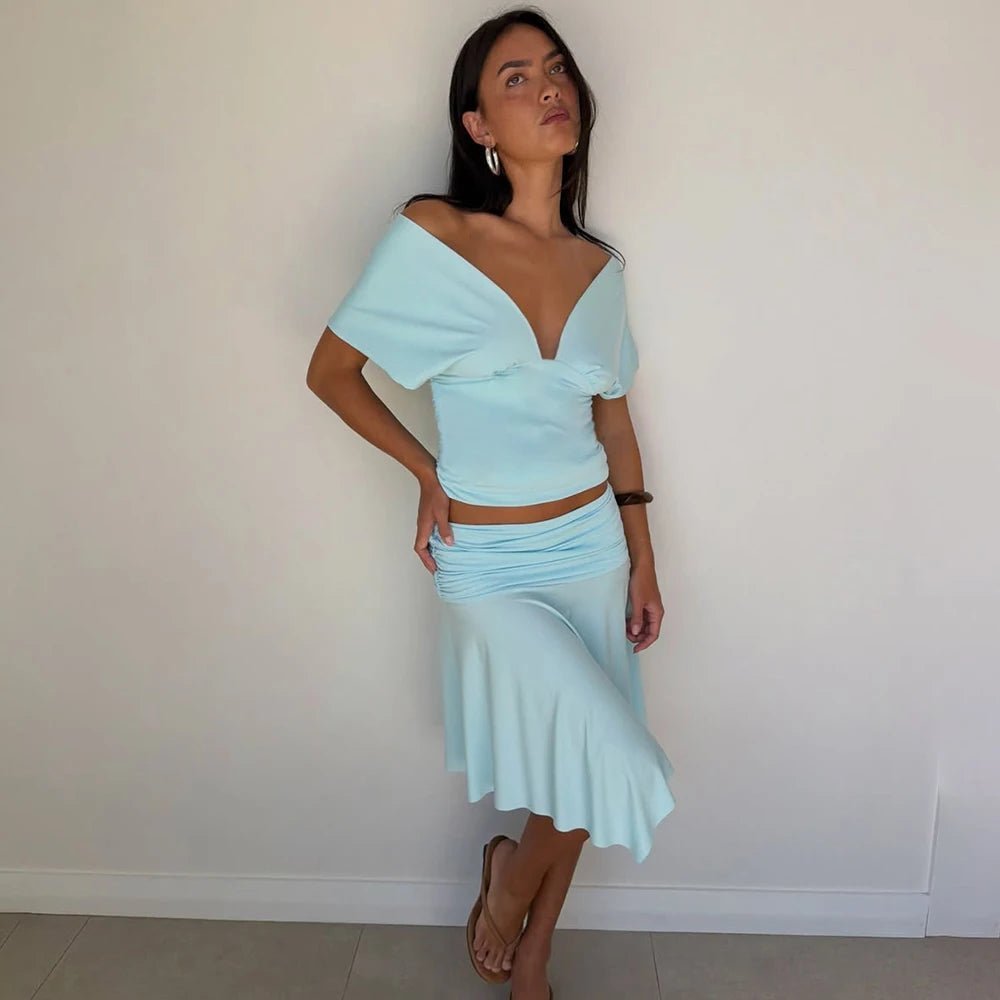 Jenna schulterfreies Top- und Rock-Set