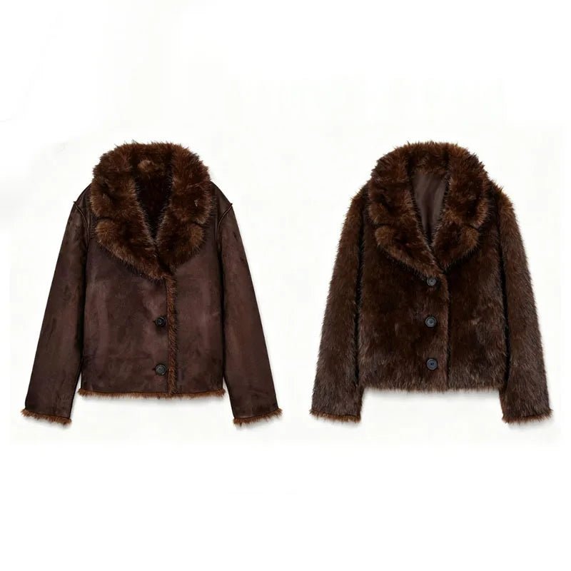 Jenny Wendejacke aus Kunstpelz und Leder