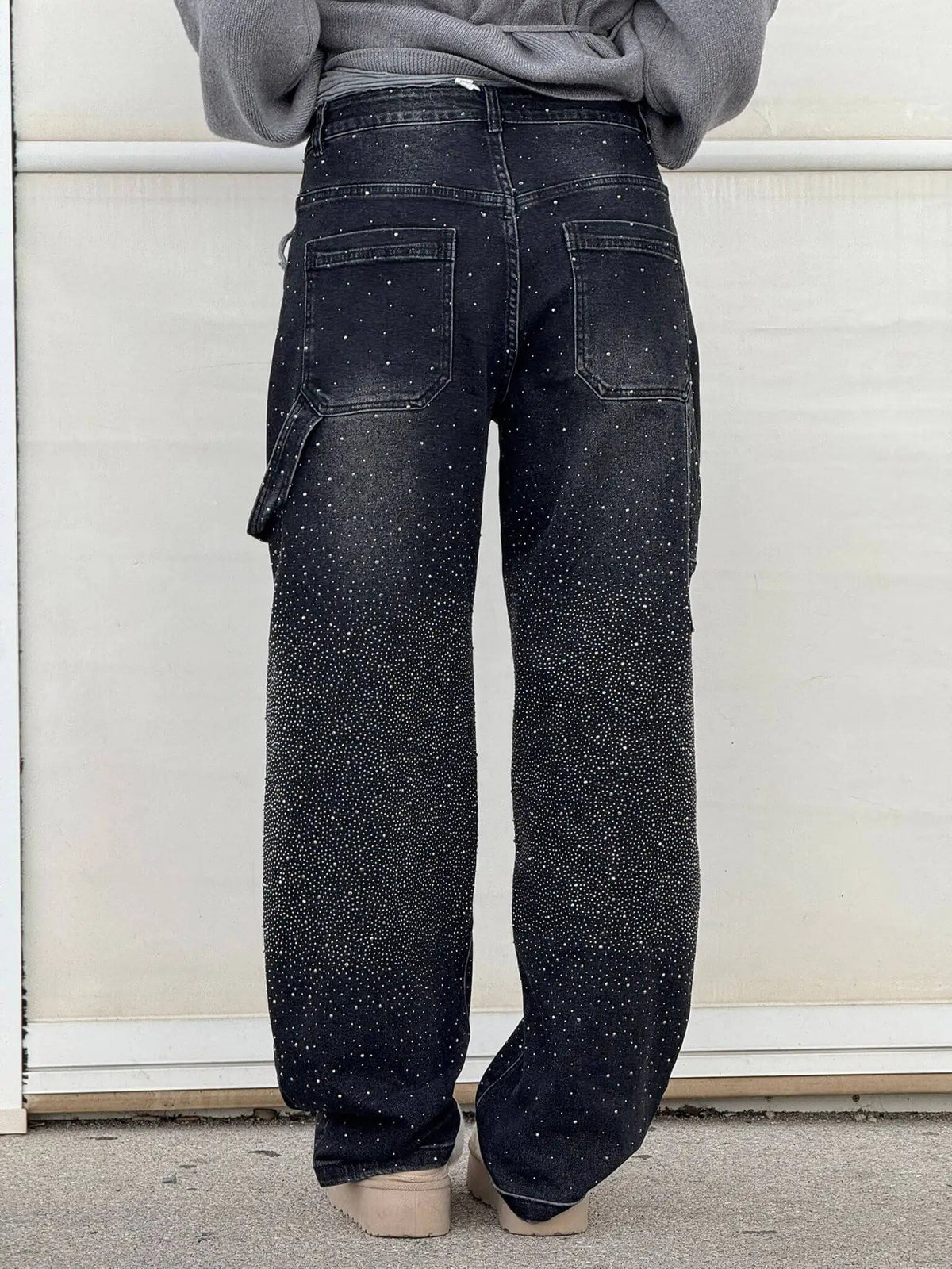 Jeremy Funkelnde Baggy-Cargo-Jeans