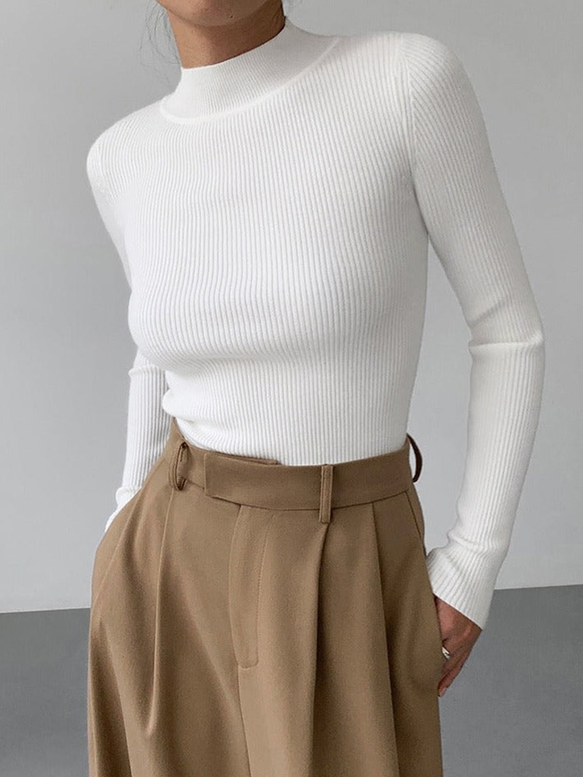 Jessa Langarmshirt aus Rippstrick