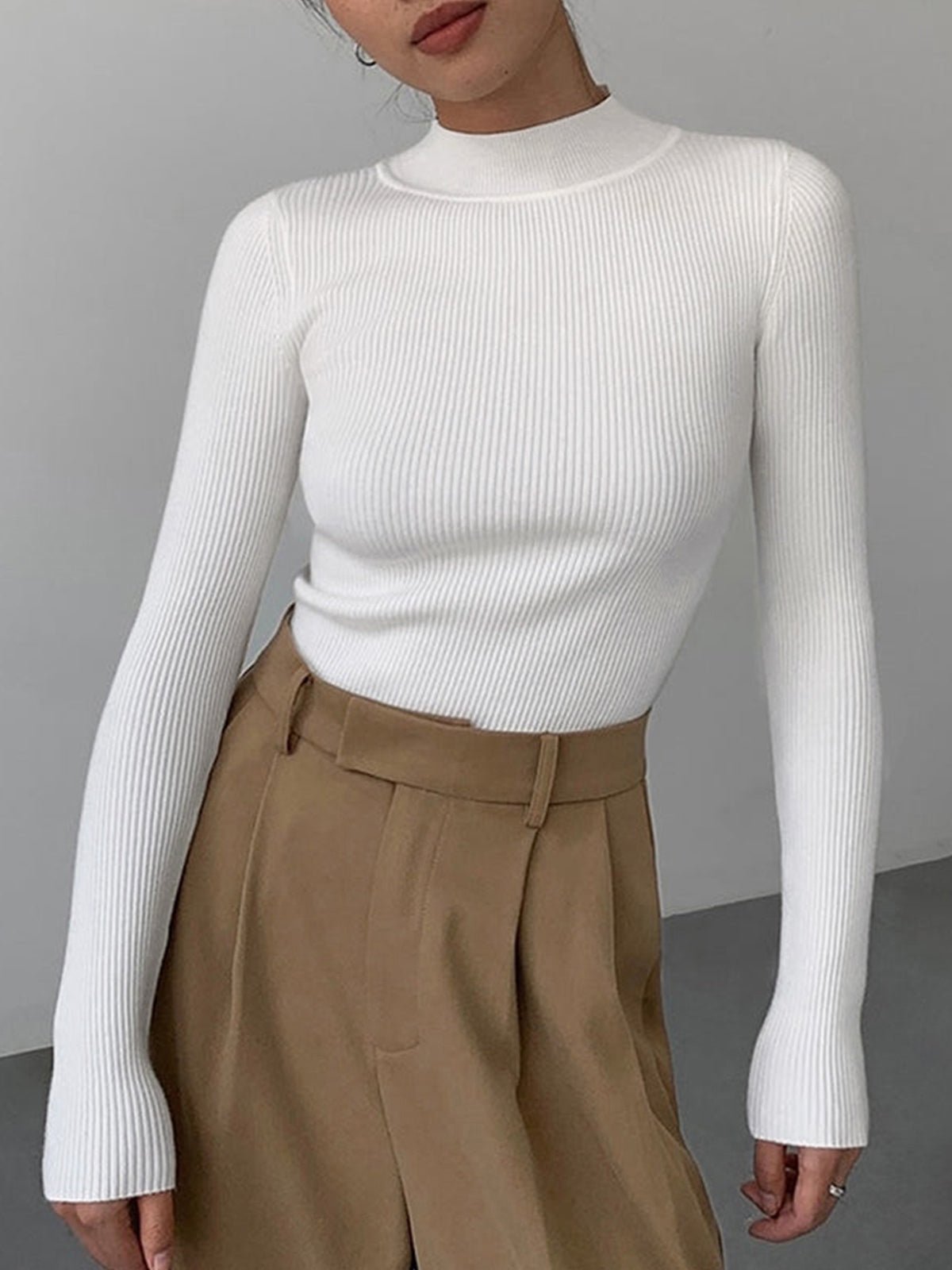 Jessa Langarmshirt aus Rippstrick