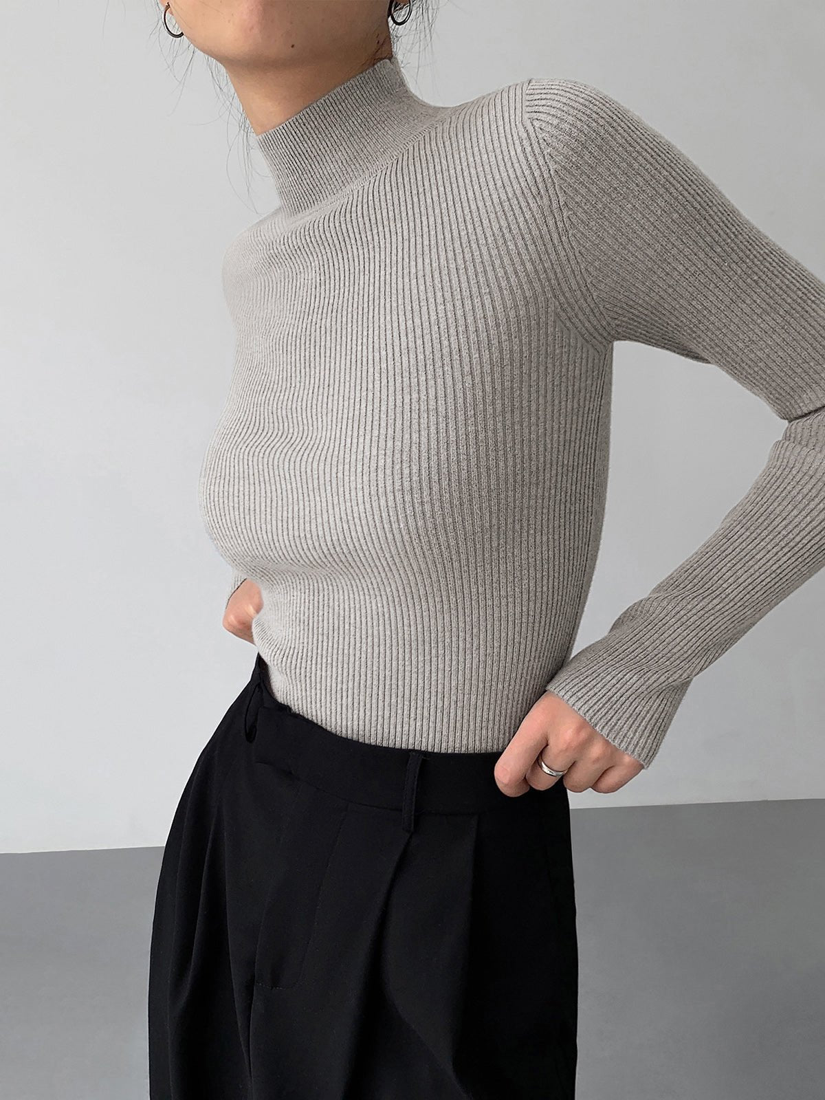 Jessa Langarmshirt aus Rippstrick