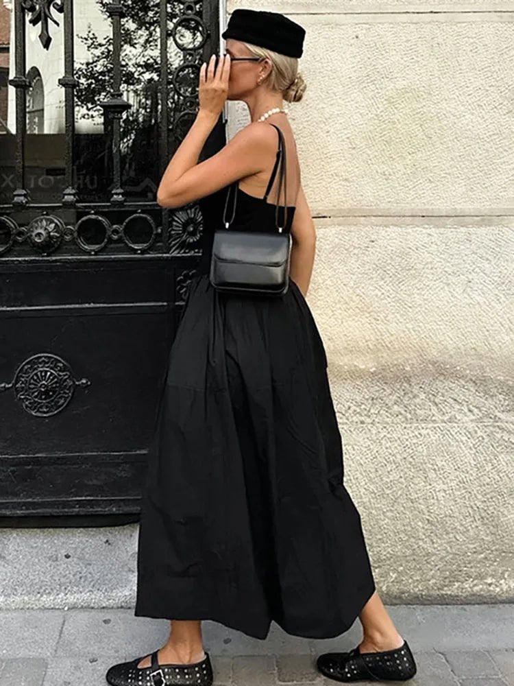 Midi-Kleid Jesse mit Spaghettiträgern und tiefer Taille