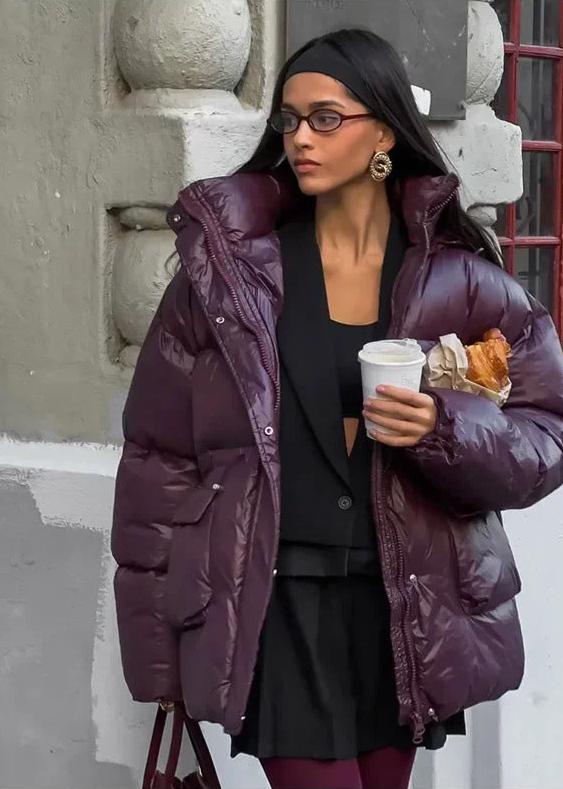 Jillian Glänzende Steppjacke