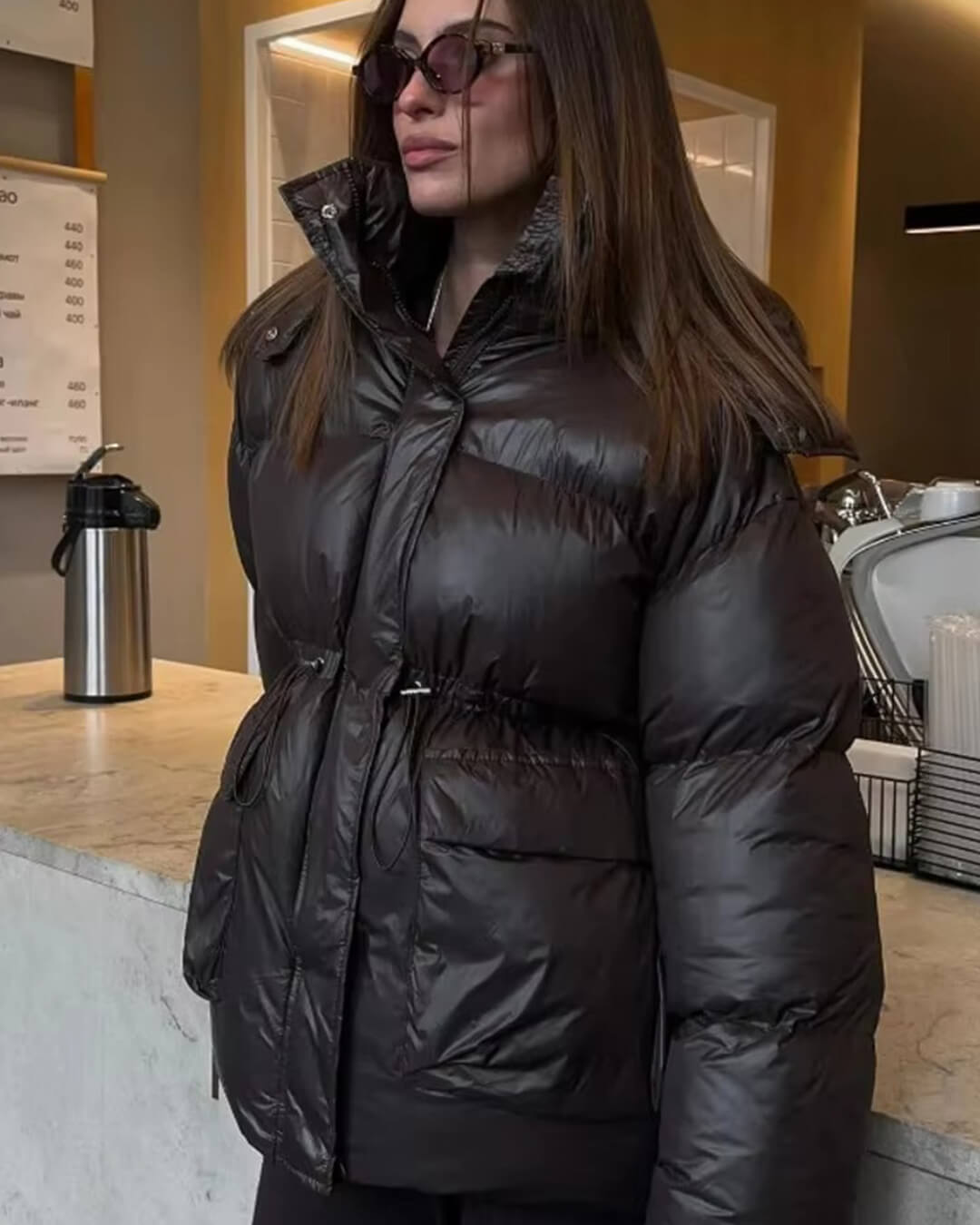 Jillian Glänzende Steppjacke