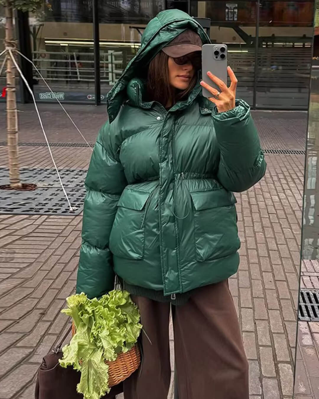 Jillian Glänzende Steppjacke