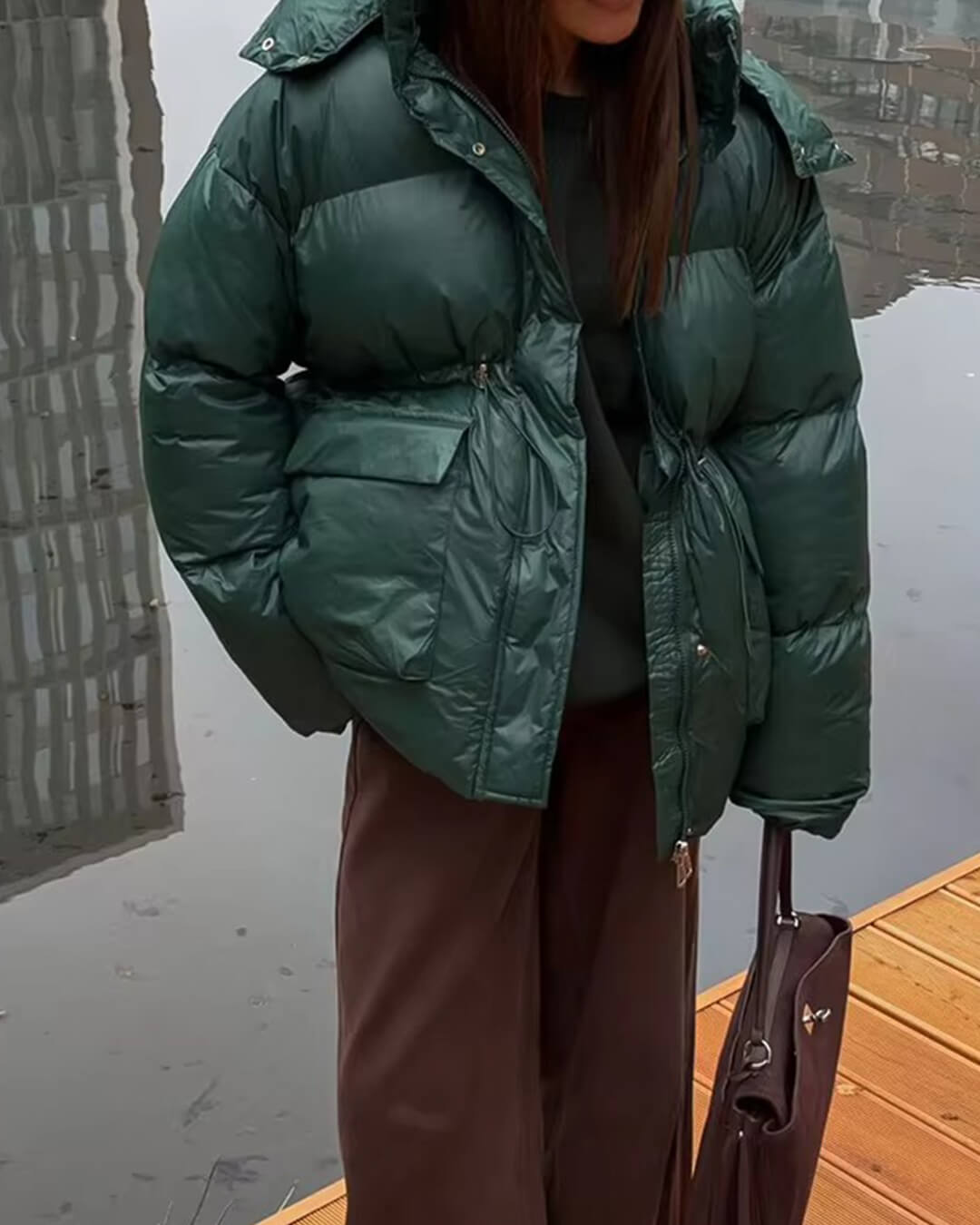 Jillian Glänzende Steppjacke
