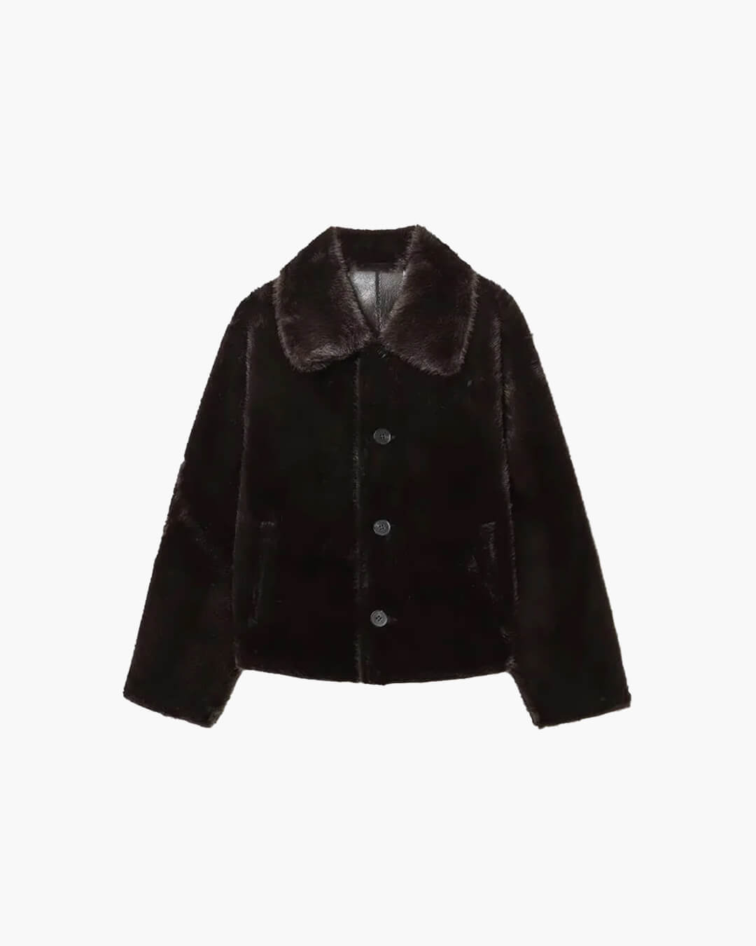 Joana wendbare Lederjacke mit Kunstfell