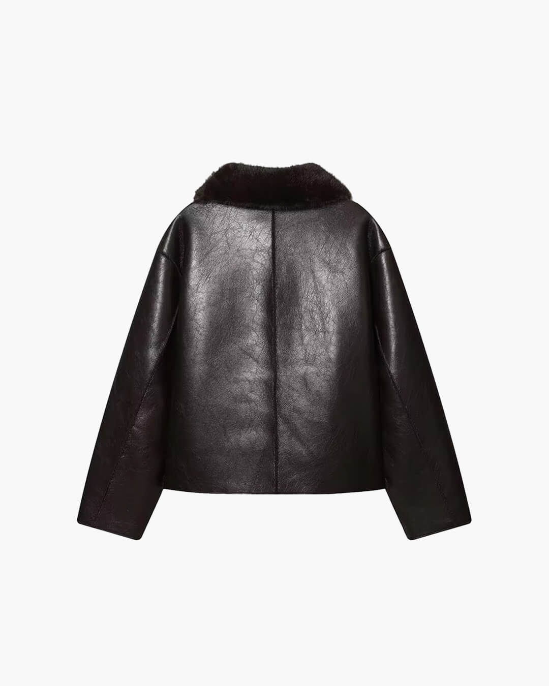 Joana wendbare Lederjacke mit Kunstfell