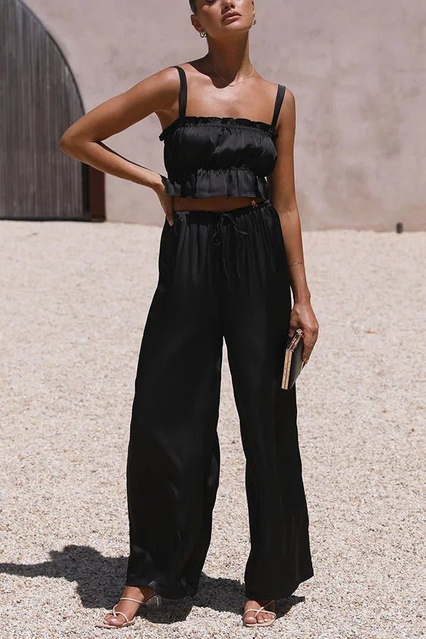 Julianne Set aus Rüschentop und Hose mit elastischem Bund