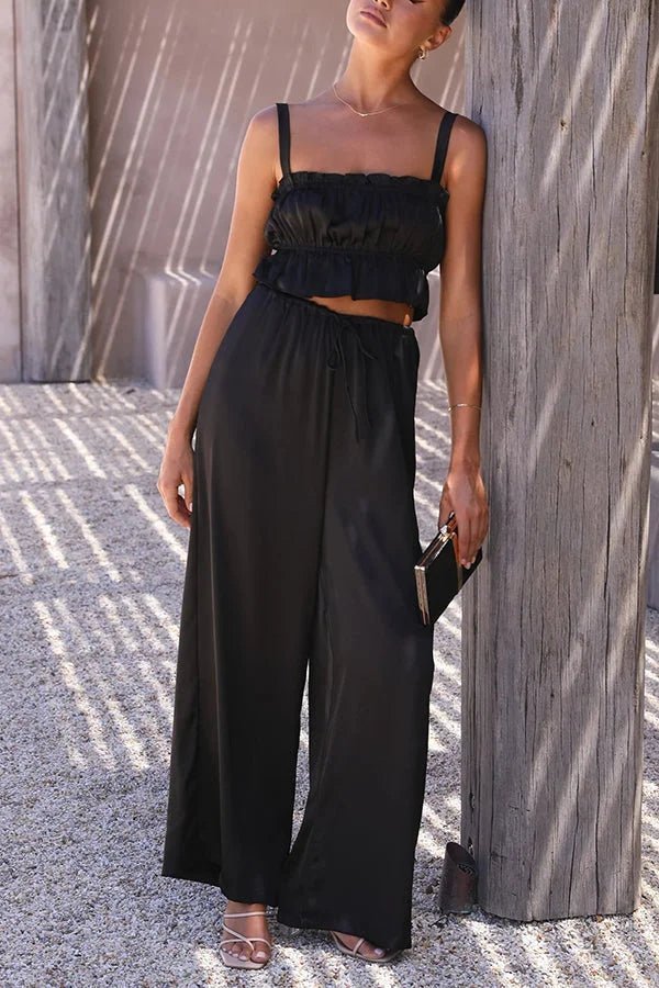 Julianne Set aus Rüschentop und Hose mit elastischem Bund