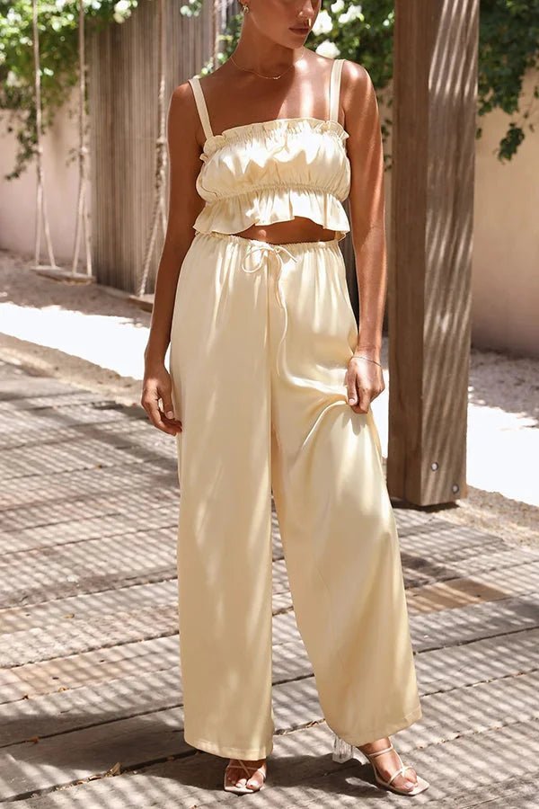 Julianne Set aus Rüschentop und Hose mit elastischem Bund
