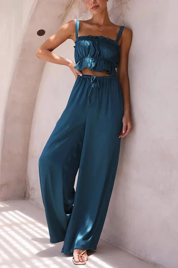 Julianne Set aus Rüschentop und Hose mit elastischem Bund