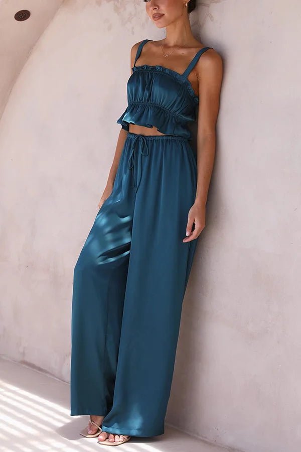 Julianne Set aus Rüschentop und Hose mit elastischem Bund