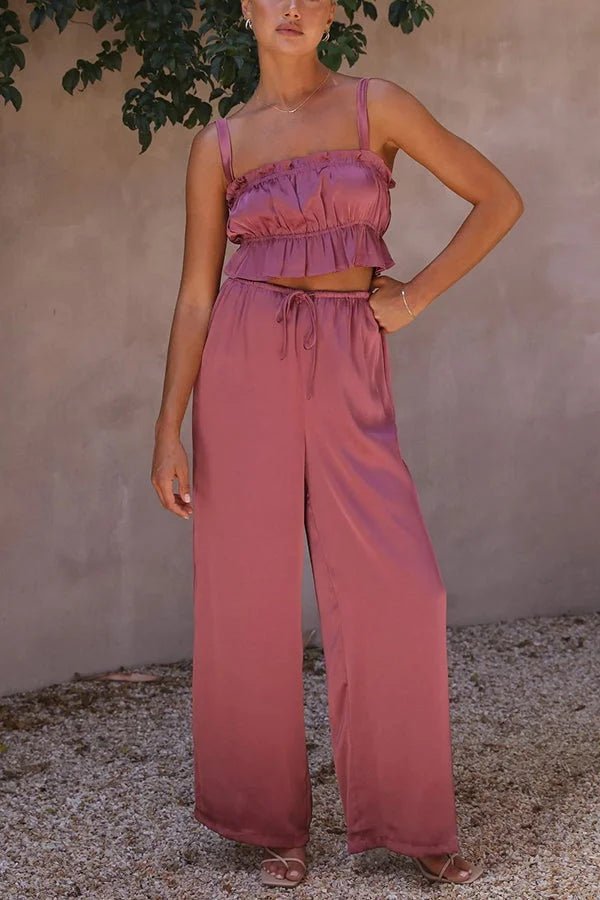 Julianne Set aus Rüschentop und Hose mit elastischem Bund