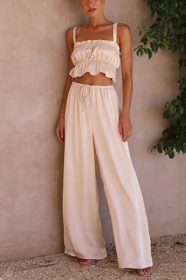 Julianne Set aus Rüschentop und Hose mit elastischem Bund