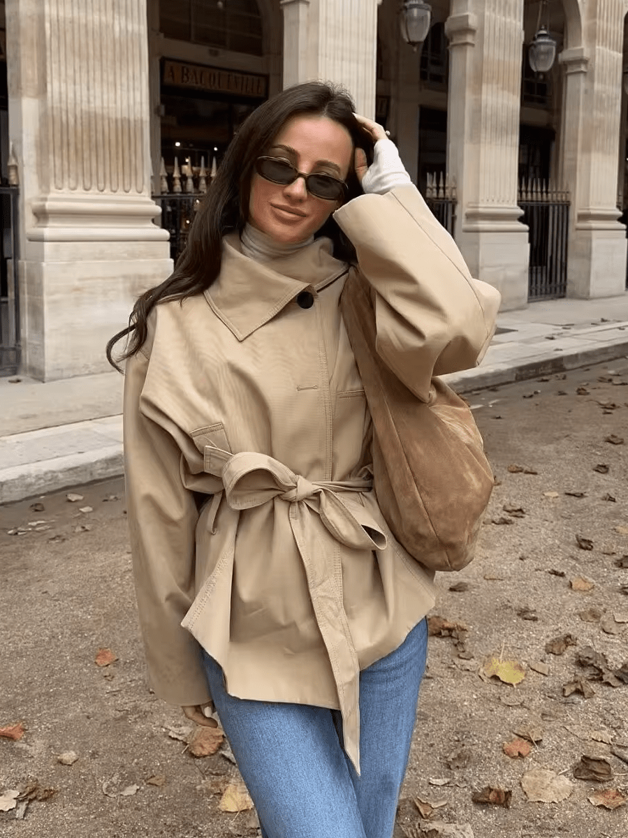 Asymmetrischer Trenchcoat mit Gürtel Julie
