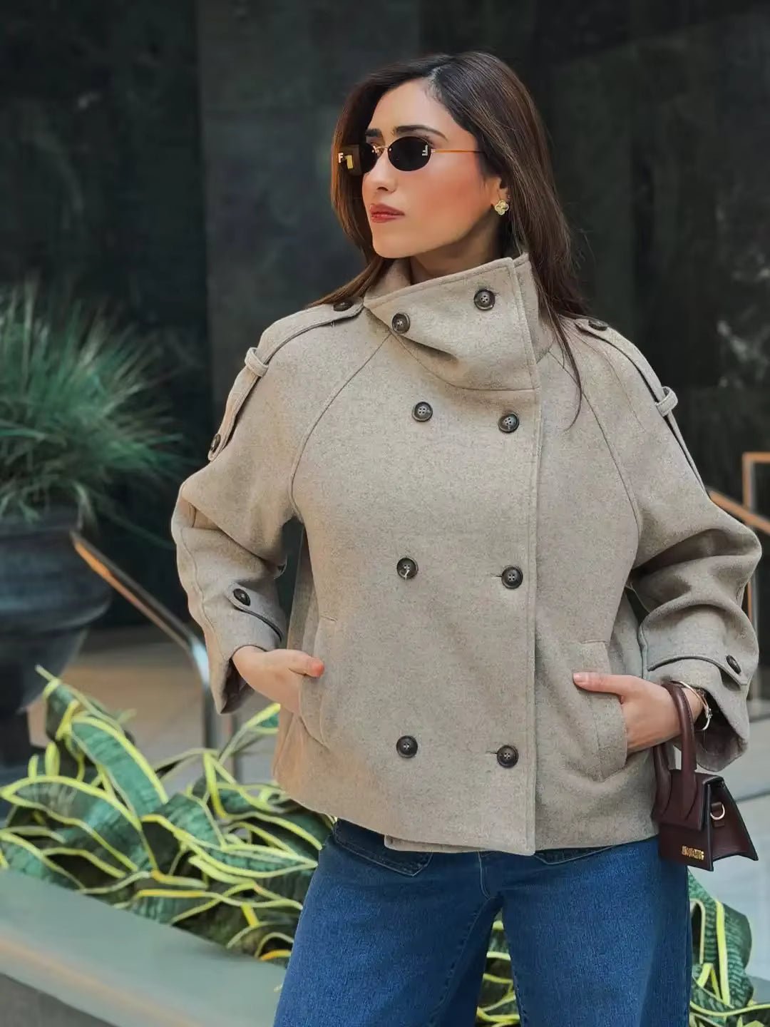 Julie Oversize-Mantel mit Stehkragen