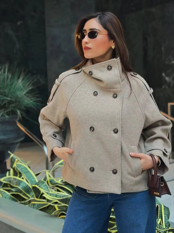 Julie Oversize-Mantel mit Stehkragen