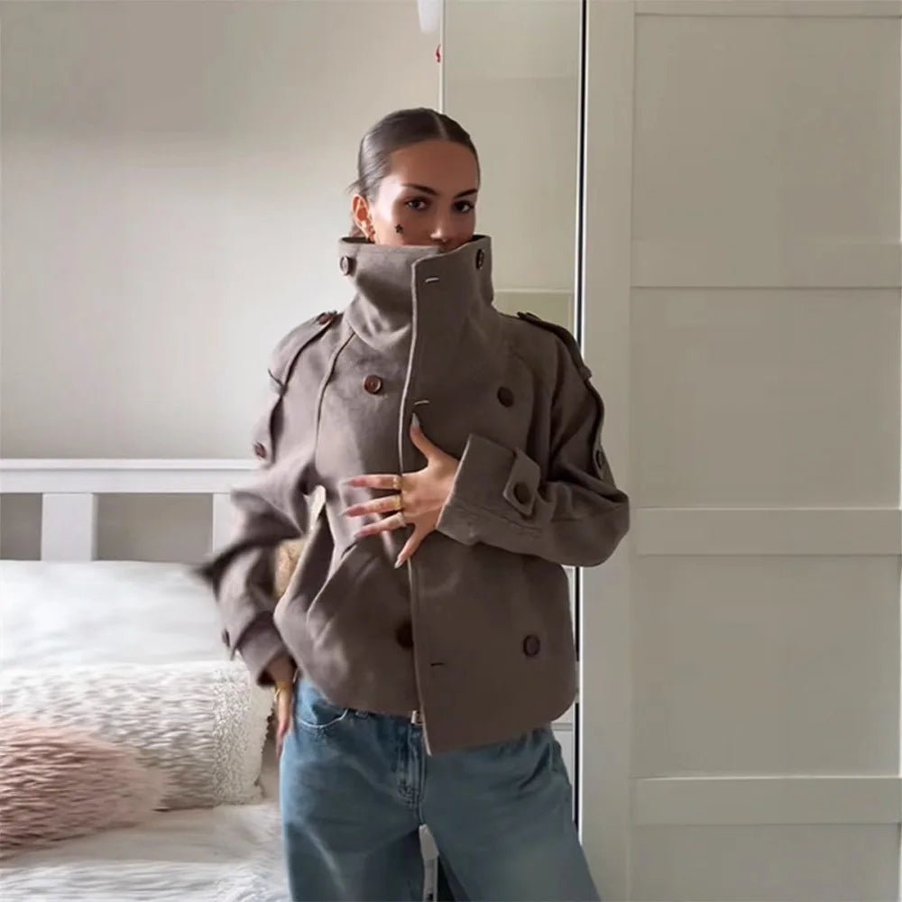 Julie Oversize-Mantel mit Stehkragen