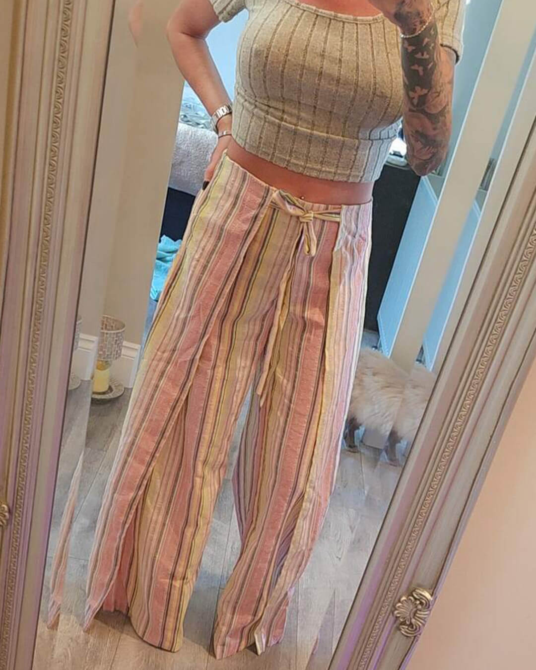 Julie Vertical Stripe Trousers