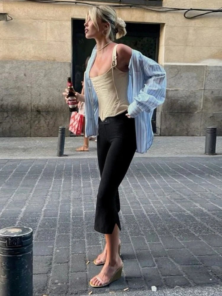 Juliette Schwarze Caprihose