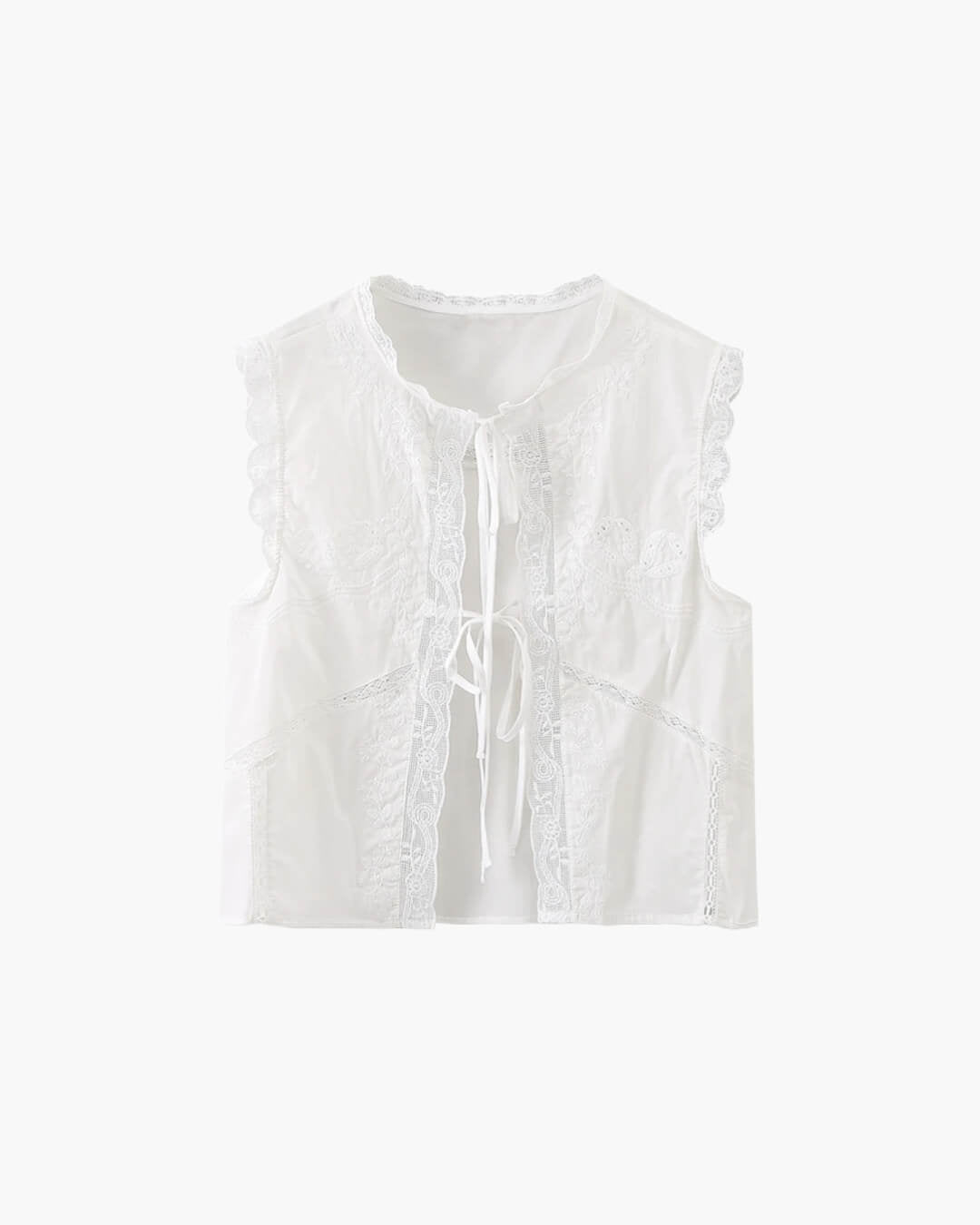 Bestickte Bluse mit Spitzenbesatz Juvie