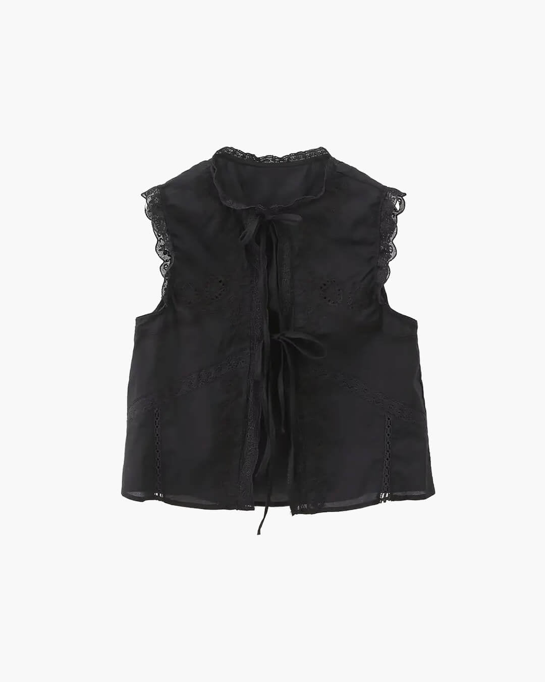 Bestickte Bluse mit Spitzenbesatz Juvie