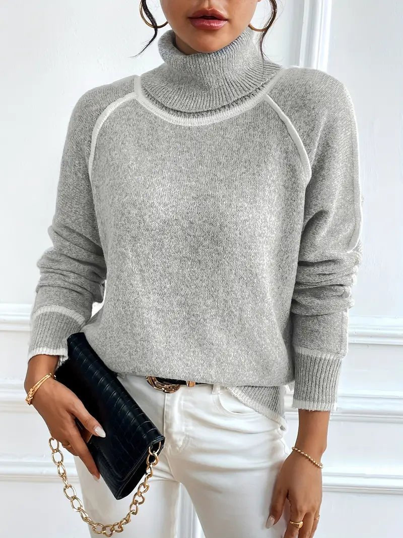 Juvy Rollkragenpullover mit Kontrastelementen