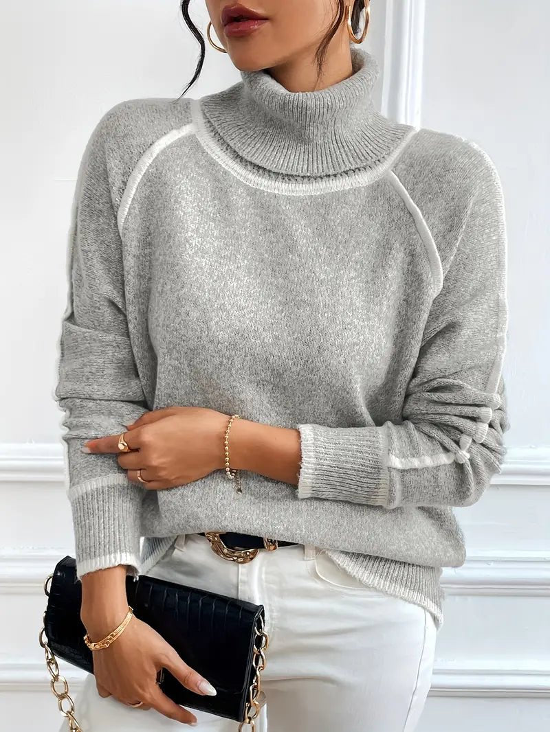 Juvy Rollkragenpullover mit Kontrastelementen