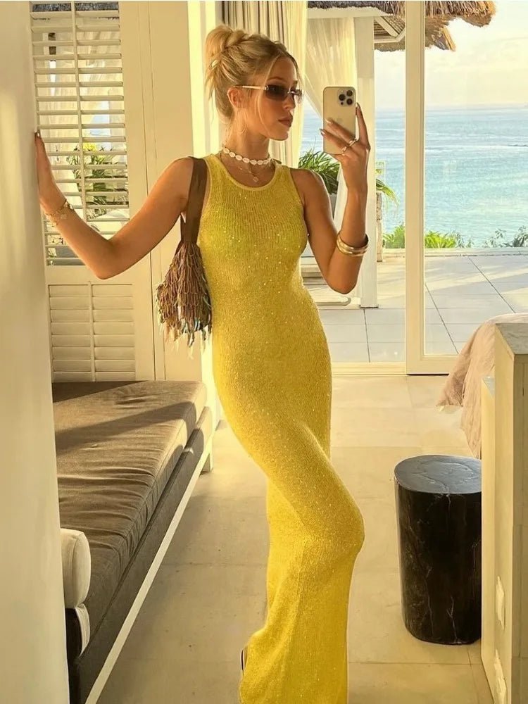 Kaila Ärmelloses Pailletten-Maxikleid