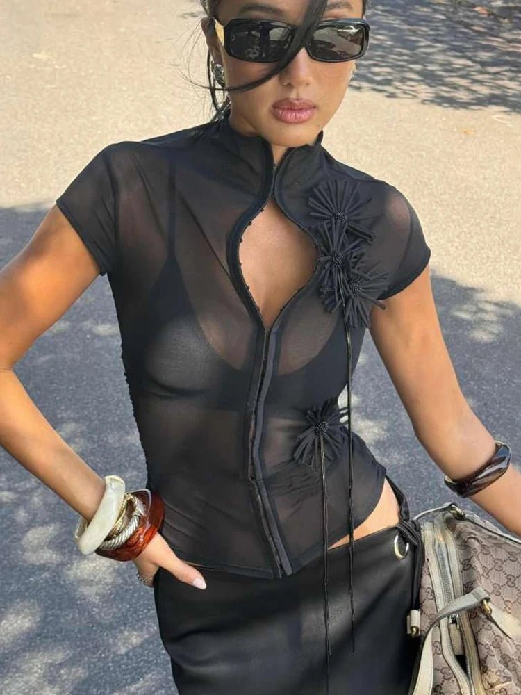 Kalia Crop-Top mit Quastenapplikation