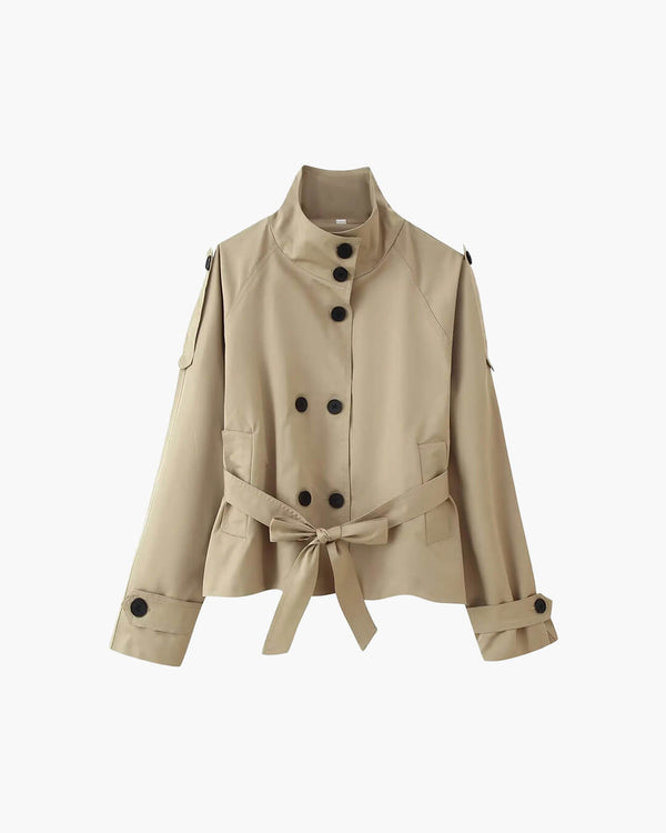Kara kurzer Trenchcoat mit Stehkragen