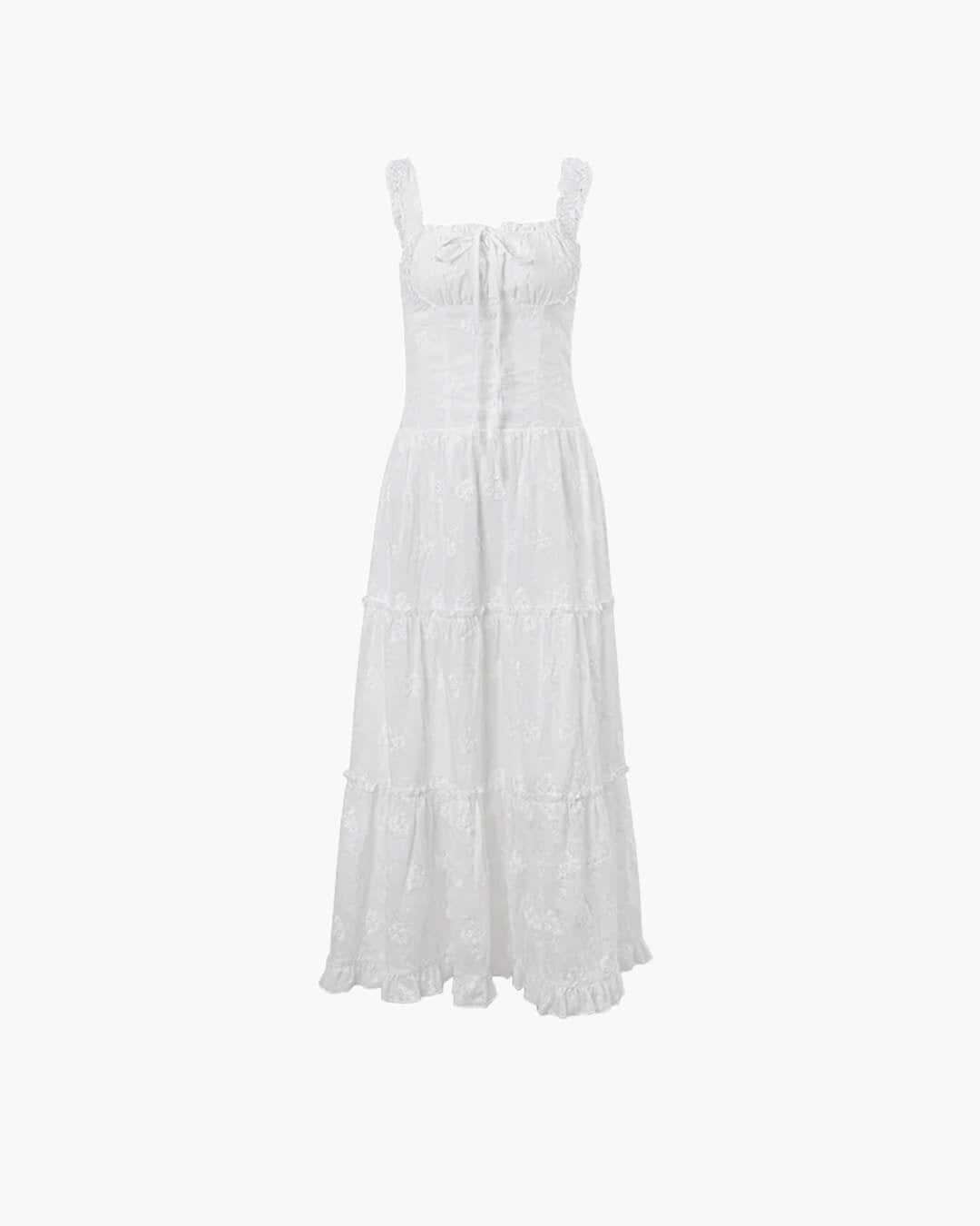 Karla Maxikleid mit Volants und mehreren Lagen