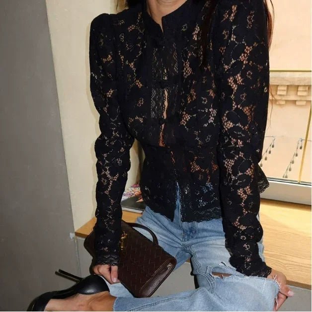 Katalina Spitzenbluse mit Puffärmeln